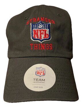 NWT NFL X STRANGER THINGS Gray Baseball Cap Hat w/ Slide Back